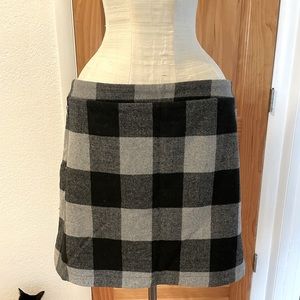 a.n.a grey and black check skirt